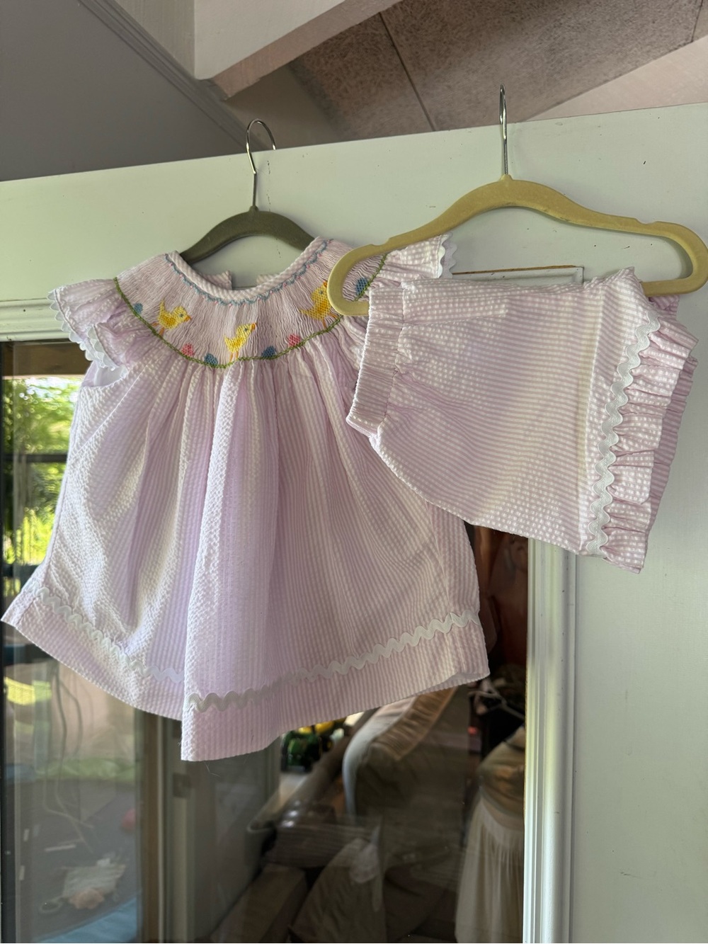Girls' Lavender Smocked Duckling Matching Set